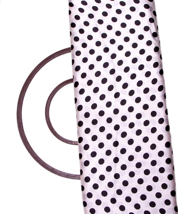 White Colour Polka Dots Print Satin Fabric